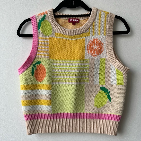 STAUD Tops - STAUD Fruit Print Sweater Vest, Size S